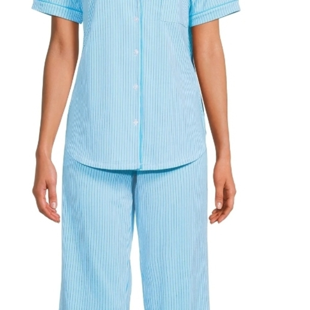Blue Striped Pajama Set